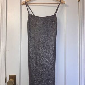Topshop Metallic Strapless Dress